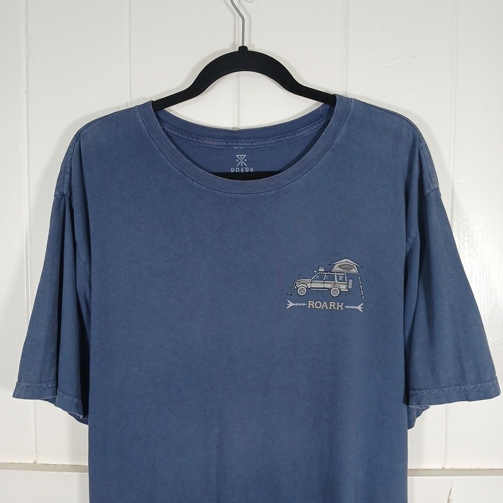 ROARK Shirt Premium Tee Artifacts Of Adventure Graphic Men's XL Cotton Blue SS - Picture 10 of 11